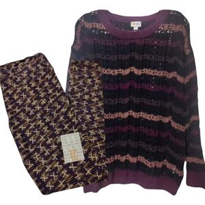 Purple Sweater & TC Leggings Outfit